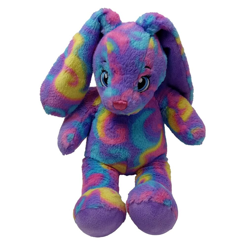 Build-A-Bear Spring Splash Bunny Pastel Swirl Tie Dye Rabbit Plush 16"